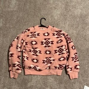 Pink Aztec crew neck